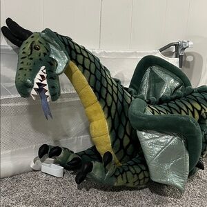 Melissa and Doug LARGE green Dragon Plush Toy